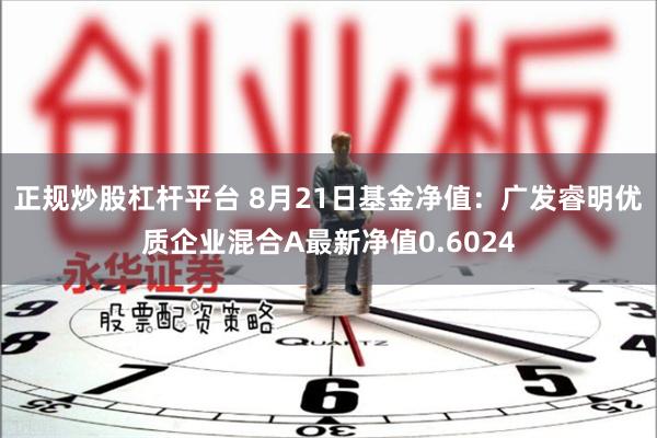 正规炒股杠杆平台 8月21日基金净值：广发睿明优质企业混合A最新净值0.6024